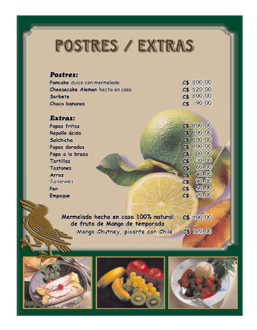 Postres, Extras