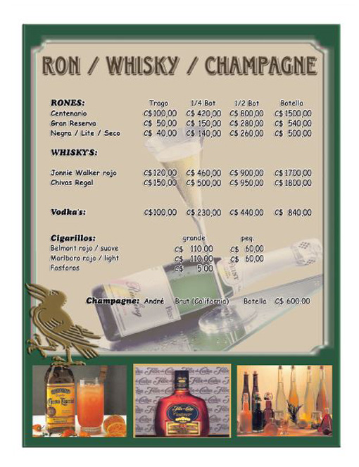 Ron Whisky Champagne